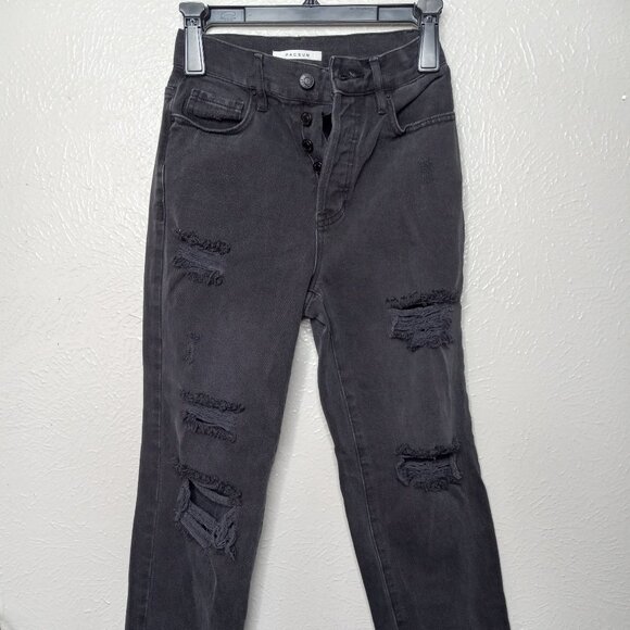 PACSUN high rise straight jeans in black Size 23 - Picture 1 of 10